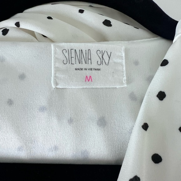 Sienna Sky White High Low Dress with Black Dots - Picture 3 of 3